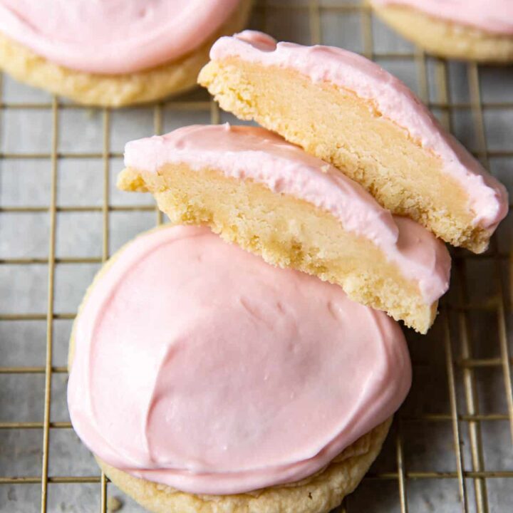 pink sugar crumbl cookies