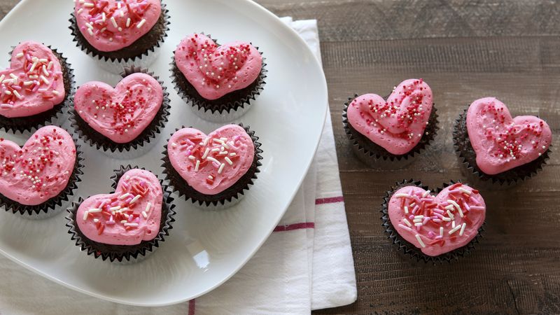 cupcakes en forma de corazon